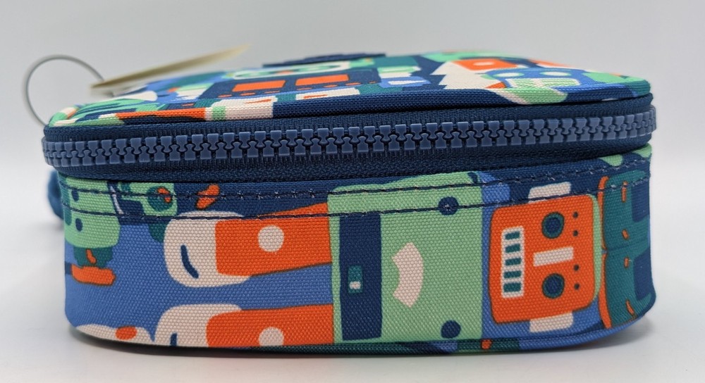Kipling 100 Pens Printed Case Pencil Accessory ROBOT CAMO BLUE