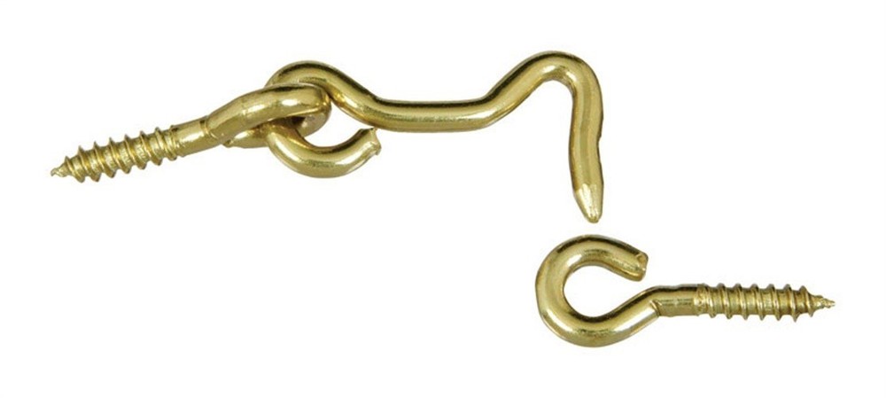 National Hardware N118-083 Solid Brass General Purpose Hook & Eye 1-1/2 L in.
