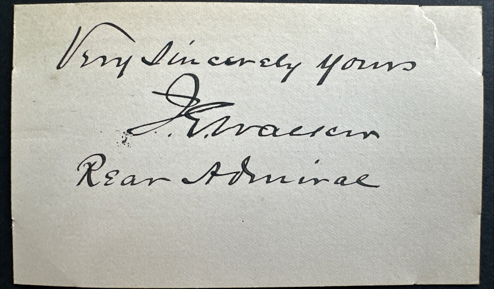 John G Walker Civil War Union Navy Rear Admiral Autograph Naval Officer SIGNED