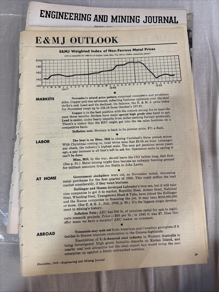 Engineering and Mining Journal Issue December, 1949