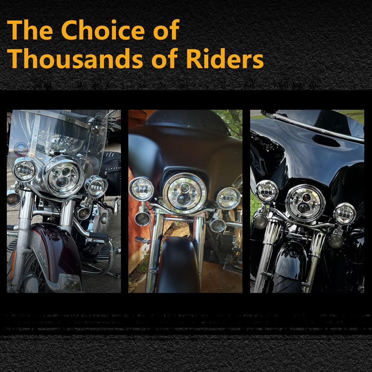 7Inch 140W LED Headlight Hi/Lo + 2Pcs 4.5Inch 80W Fog Light for Harley Davidson