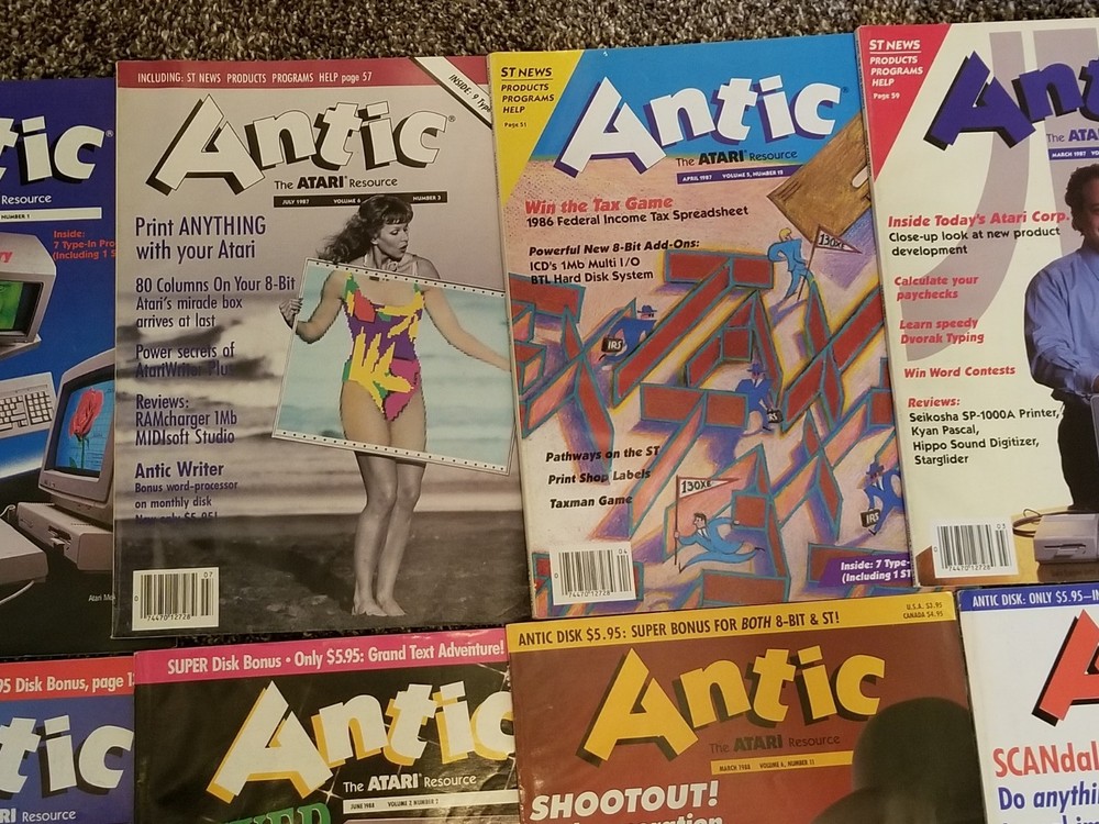 1986-88 Antic Atari / Analog Computing Magazines Computer vtg LOT Collection 80s