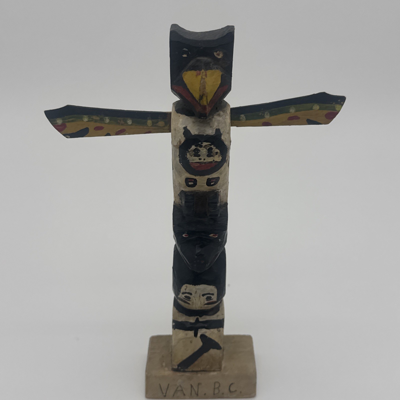 Original Hand Carved Totem Van. B.c Miniature 4.5"