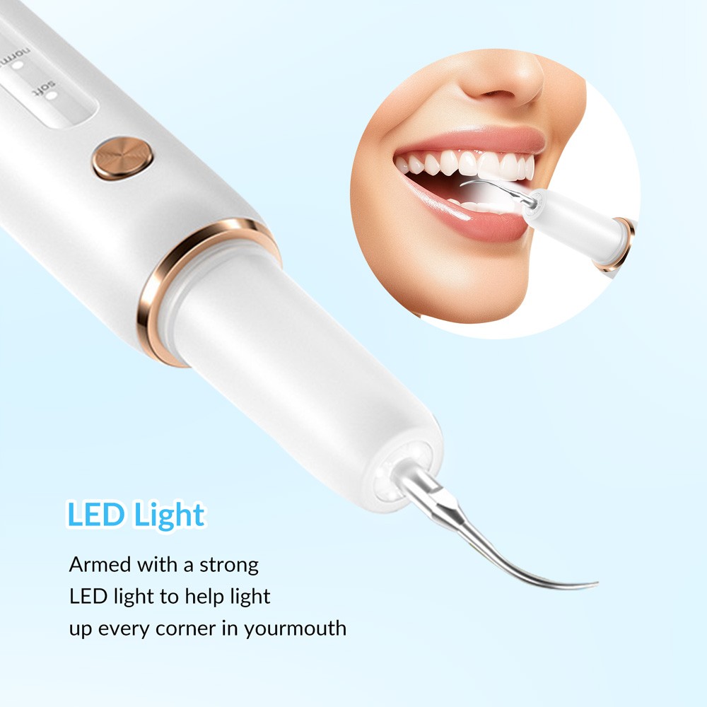 Professional Ultrasonic Tooth Vibrator Remove Stains Sensitive Gum Friendly