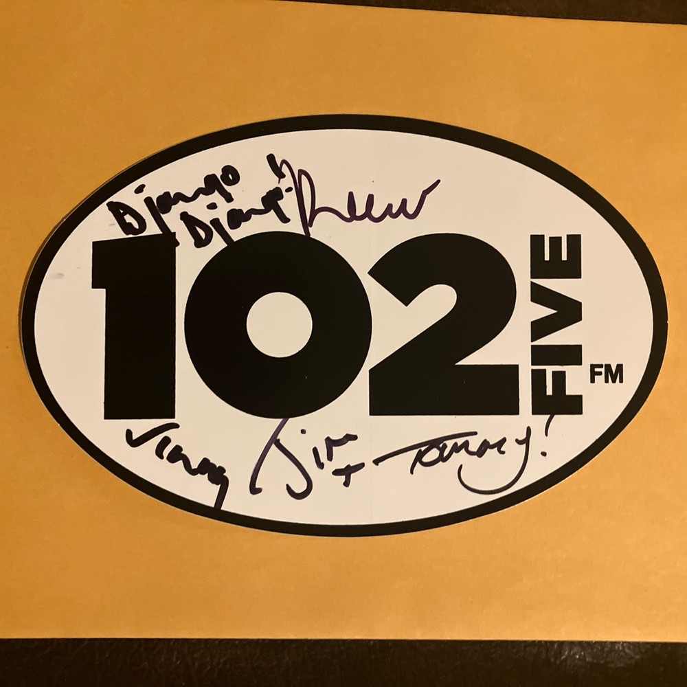Django Django   HAND SIGNED - Autographed.  Promo CD1025 Sticker