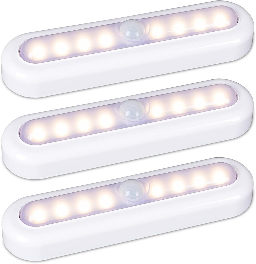 3 Pack Motion Lights – Indoor, Battery, Warm White