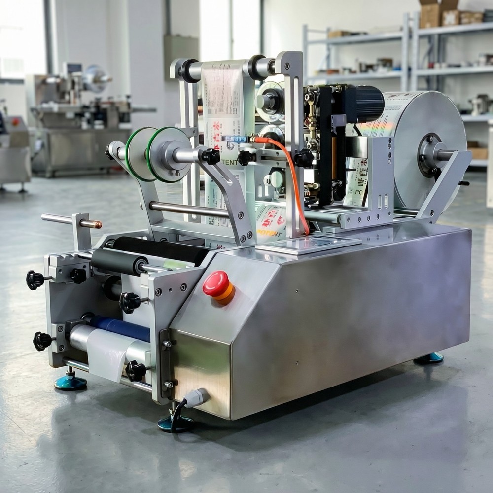 Automatic Round Bottle Labeling Machine - batch/date coder, clear label ok | NEW