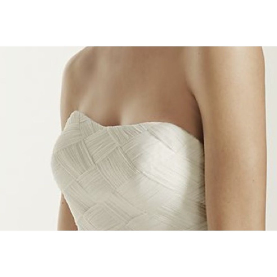 Galina Signature Ivory Size 12 Style SWG523 Wedding Gown Basket Woven Bodice