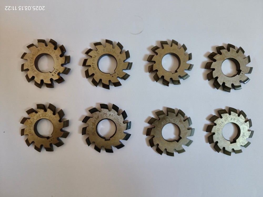 Module Size Dp 14-1/2 degree can select Involute Gear Cutters New 1Set 8pcs