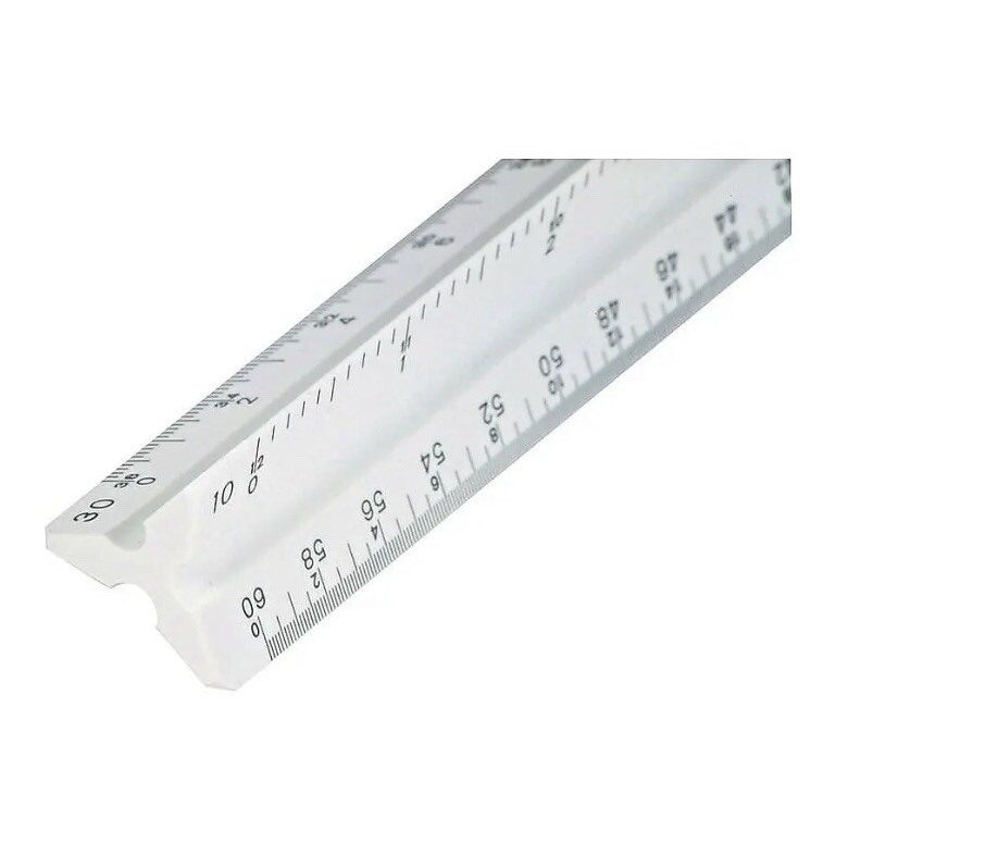 (6 Pack) Staedtler Mars 12" Architect Triangular Scale (987 19-31BK) 274746