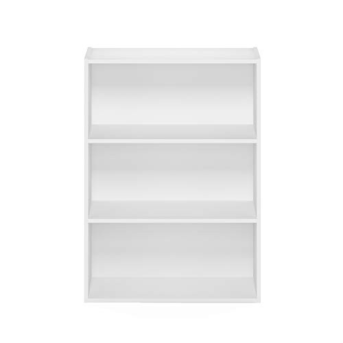 Pasir 3-Tier Open Shelf Bookcase, Plain White