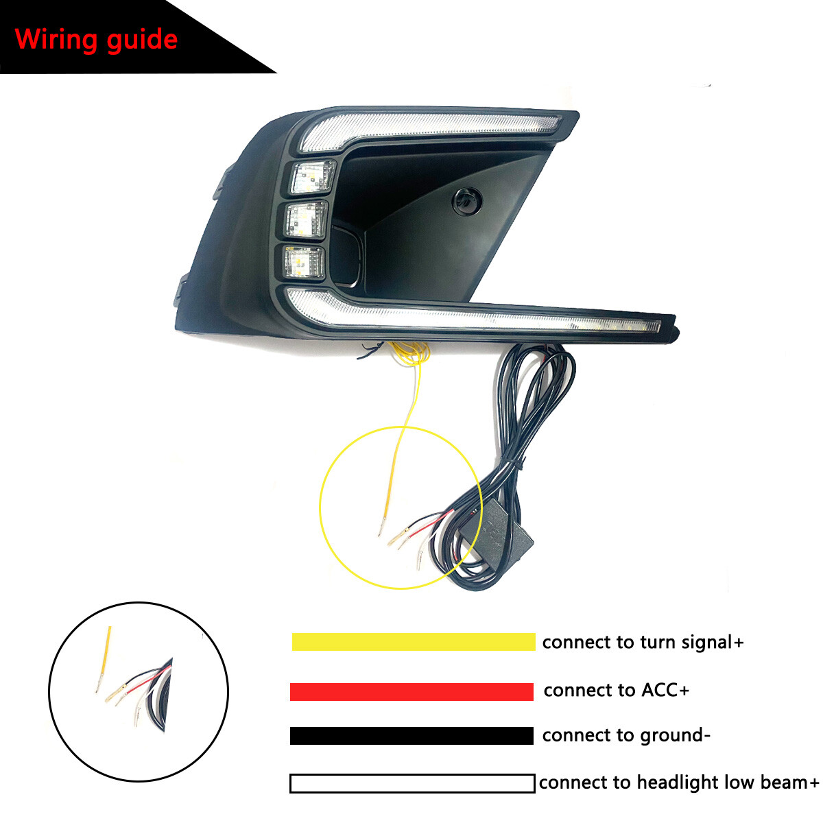 For 11th Gen 2022-2024 Honda Civic Driving LED DRL Fog Daytime Running Lights