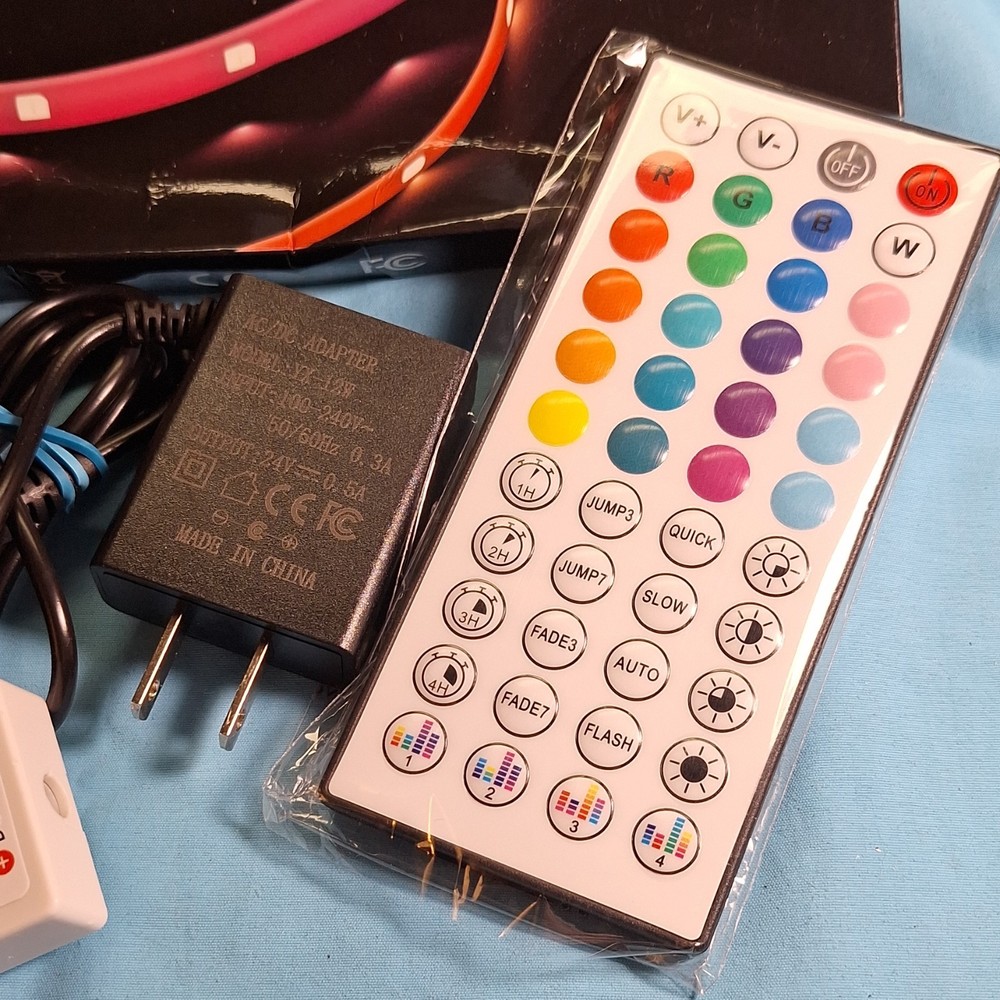 Jmusic 100ft Multicolor LED Light Strip Remote App Control Music Modes Timer
