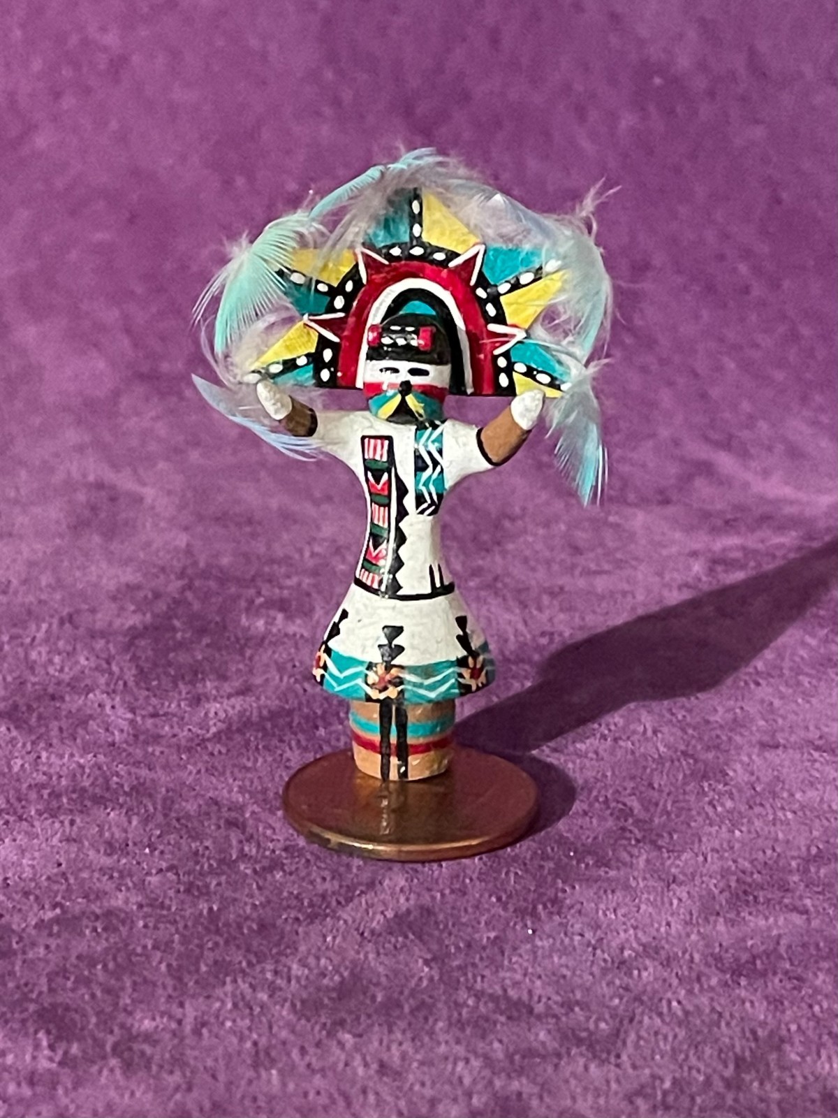 MINIATURE-KACHINA-APACHE GAAN DANCER-NATIVE AMERICAN-TINY FINE DETAILS-1.75"