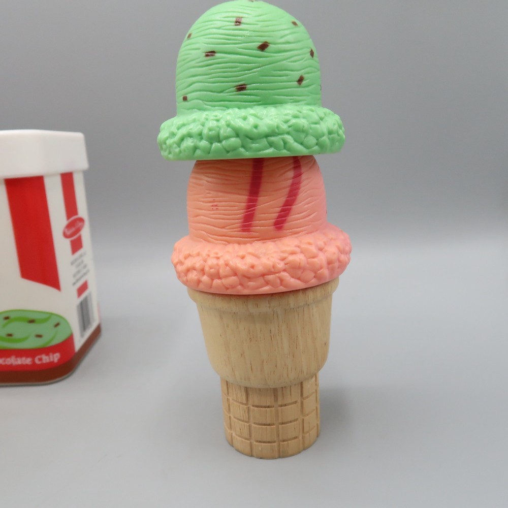 Melissa and Doug Ice Cream Stack Cone Magnetic Play Set with Container