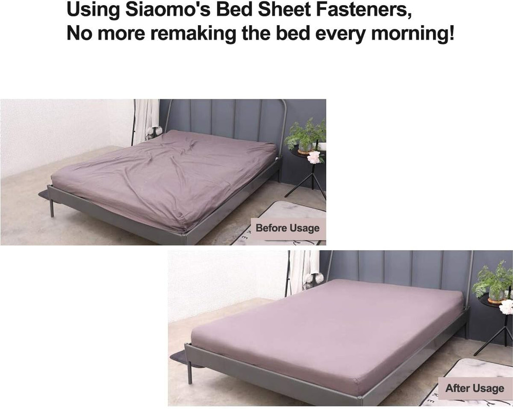 Adjustable Crisscross Bed Sheet Corner Holder Straps 4Pc Black