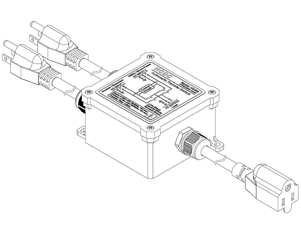 AC120V 15Amp Automatic Transfer Switch - Waterproof and Compact Design