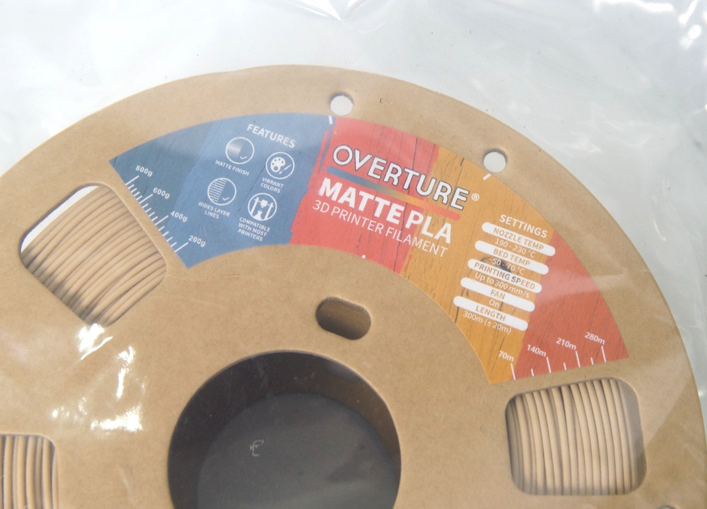 Overture Matte PLA Filament 2lb 9oz