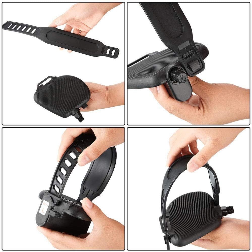 Comfortable & Robust Exercise Bike Pedal Straps - Adjustable Nylon Design