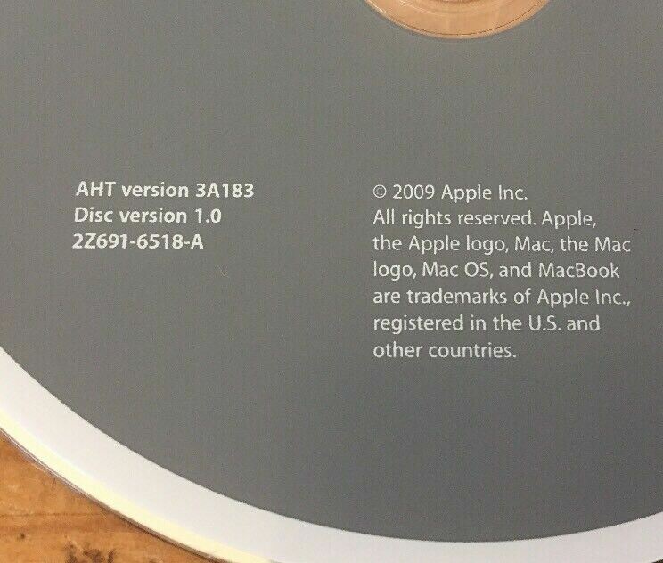2009 Macintosh Mac MacBook Applications Software Installation DVD Version 1.0