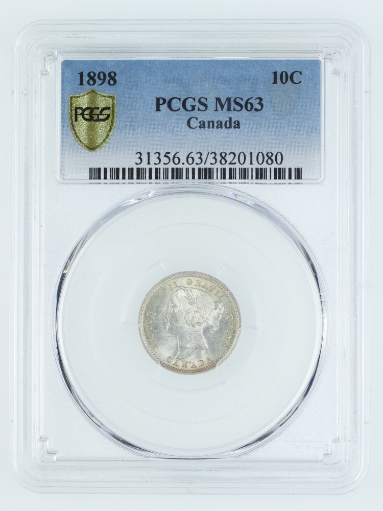 1898 10C Silver  Dime PCGS MS63 Gold Shield