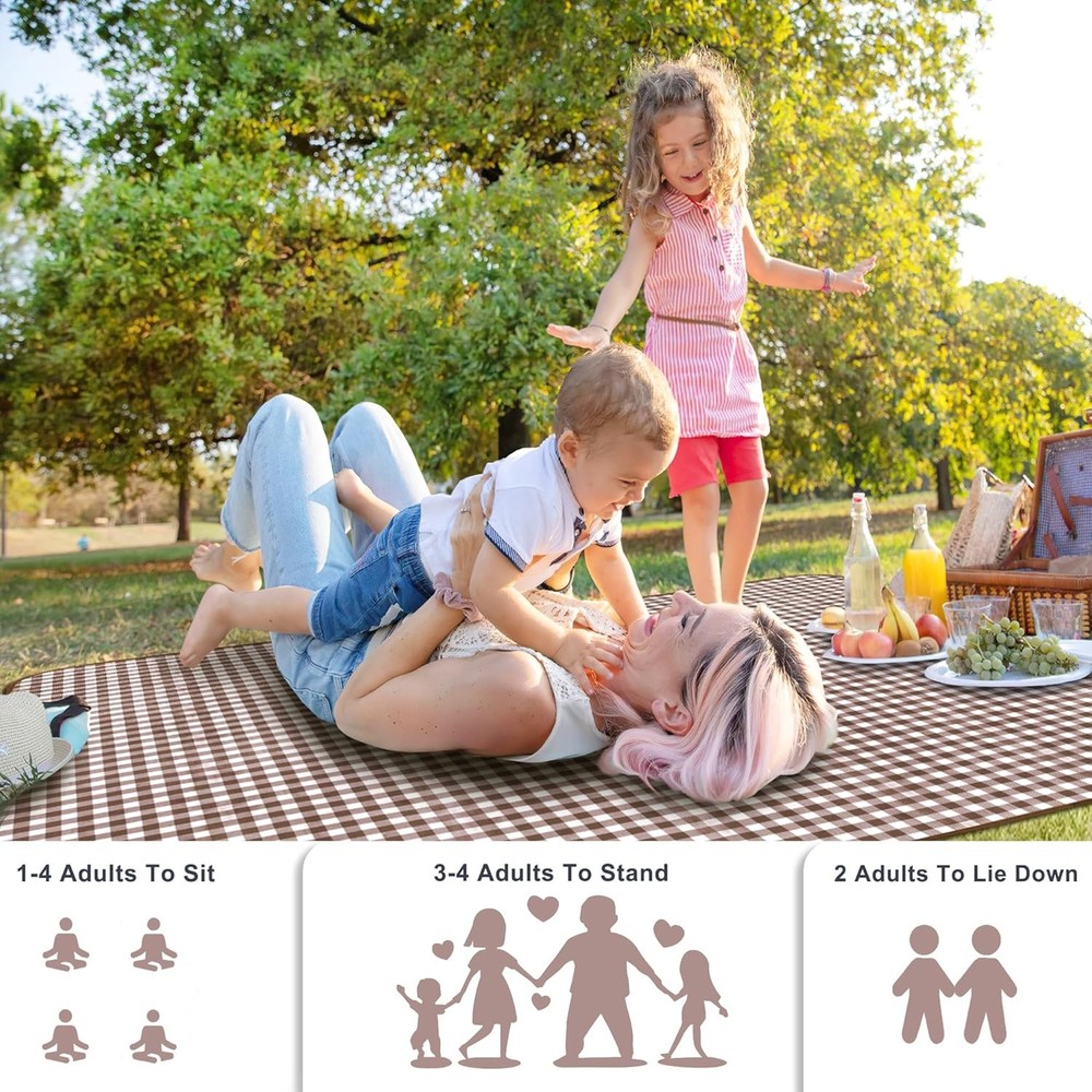Outdoor Picnic Blankets 5' x 6'8" (Rectangular), Brown