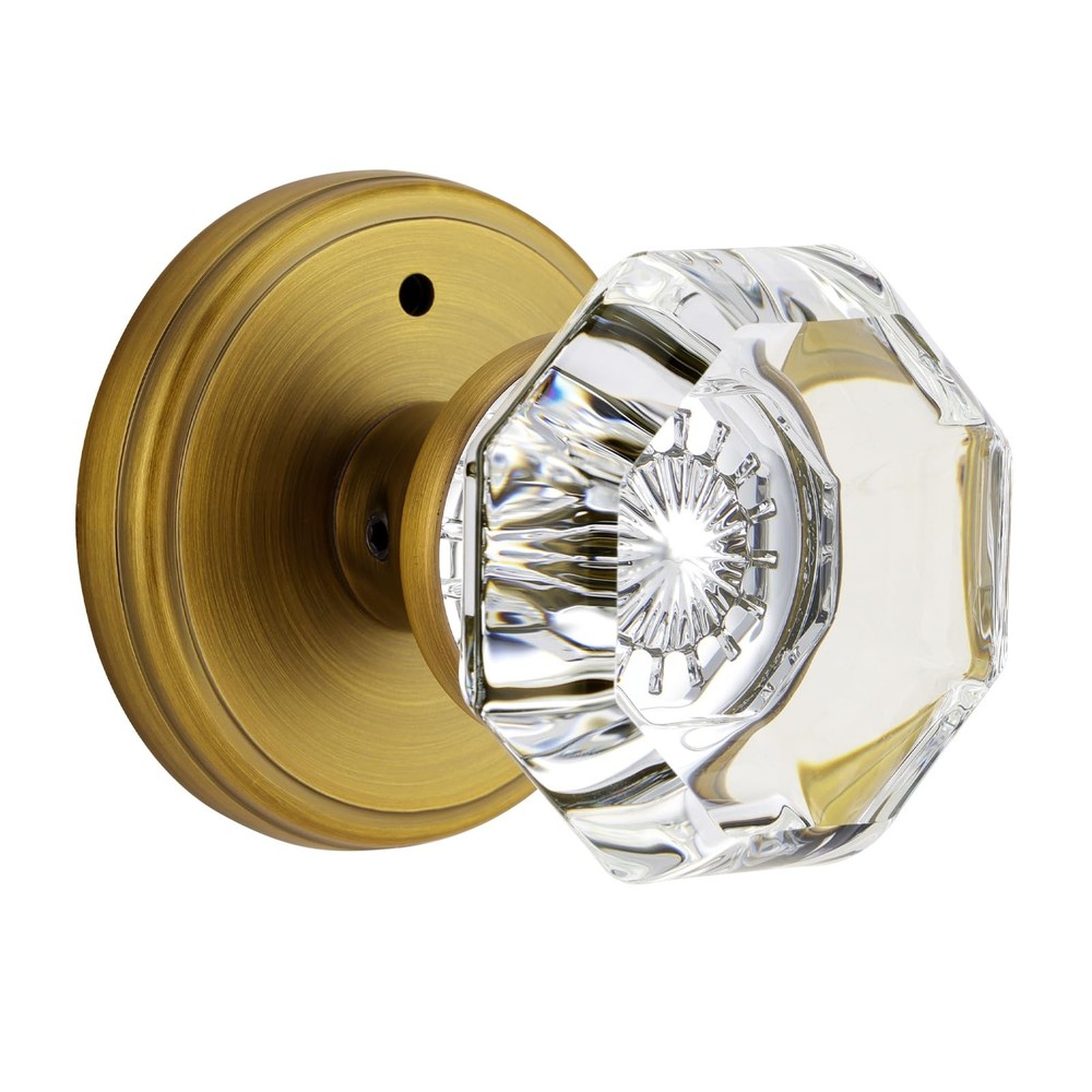 CLCTK Antique Brass Door Knobs Glass Interior with