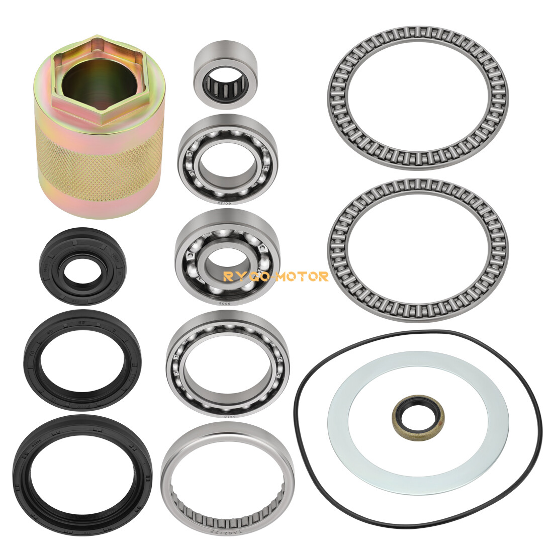 Front Differential Bearing Seal Kit W/ Nut Tool for Kawasaki Brute Force 650 750
