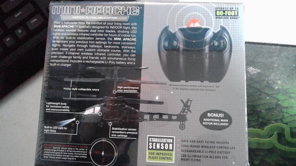 MINI APACHE - Indoor Flying Helicopter 2 pack - Never Opened