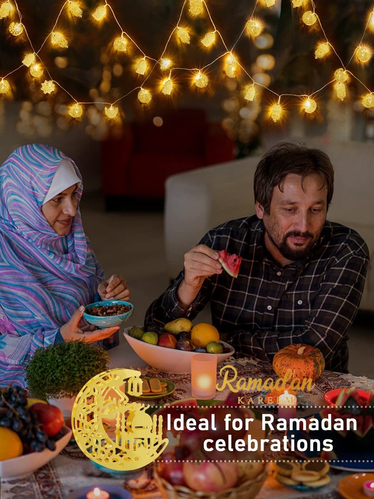Ramadan Eid String Light- 9.8ft 20LEDs 9.8 feet, Golden Multiple Shapes 1