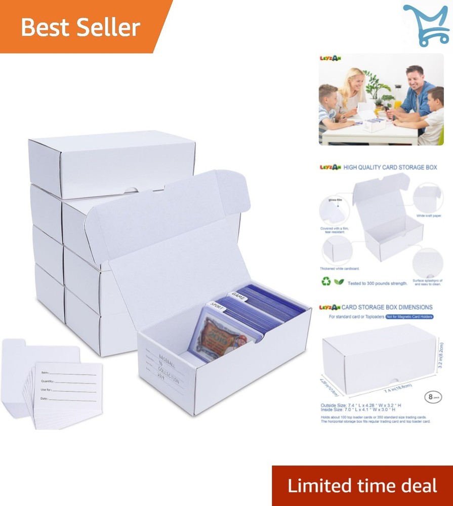 Toploader Storage Box 8-Pack Card Organizer Dustproof Stackable Recycled