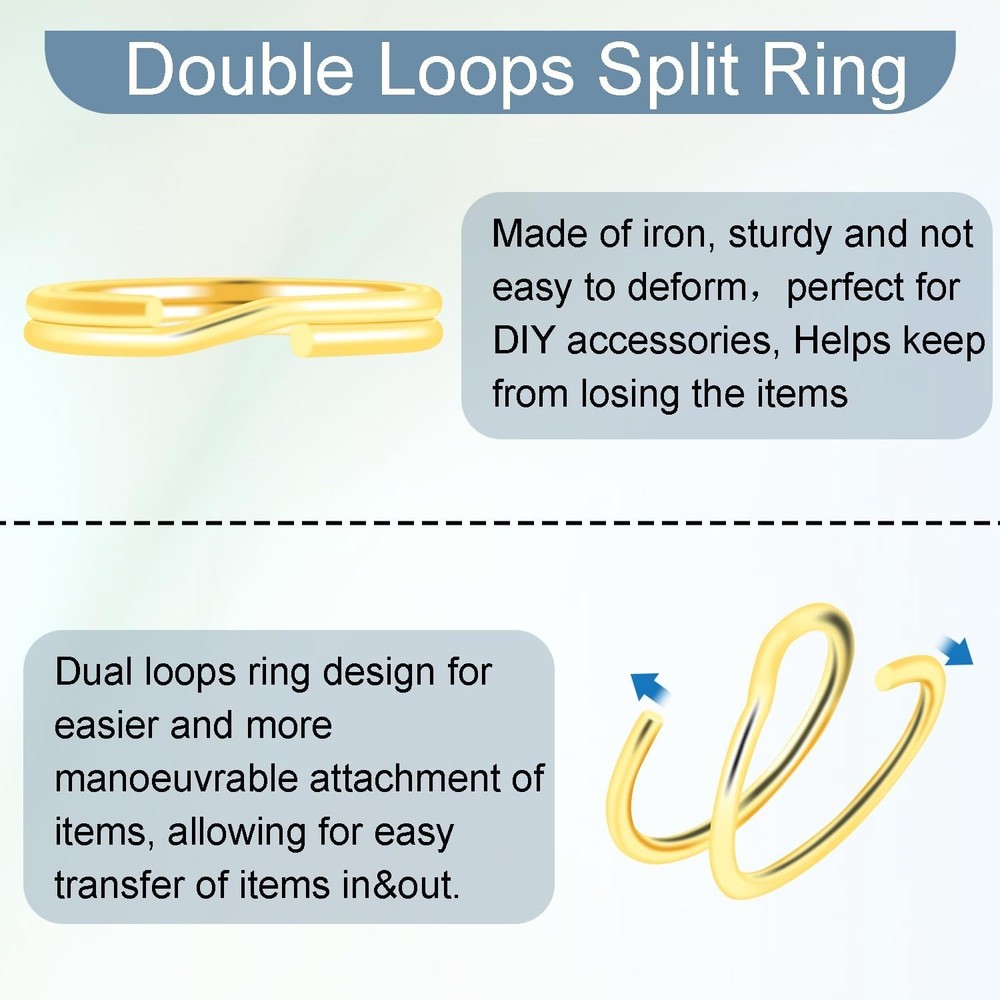 100pcs 6mm Tiny Split Ring for Jewelry Making, Double Loops Round Split Jump Rin