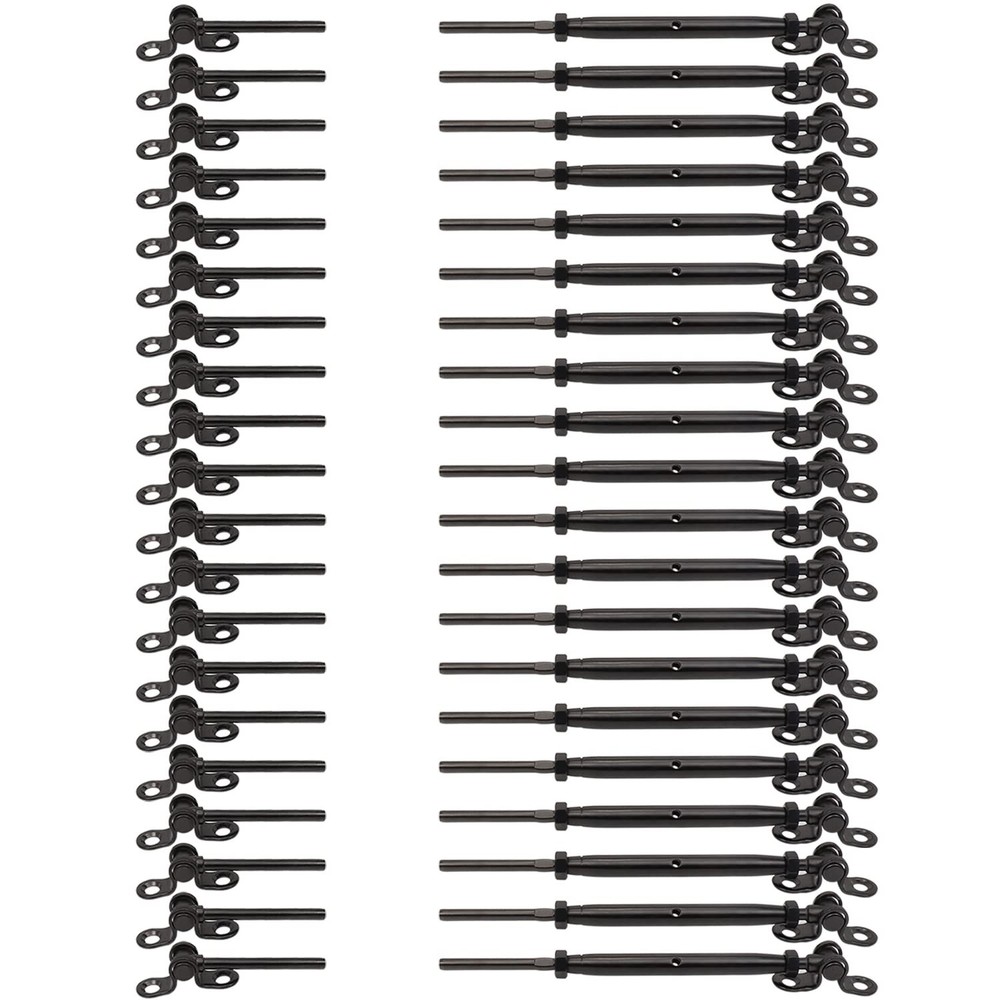 Black Cable Railing Hardware, 20 Pairs Black Stainless Steel Railing Kit, Fit...