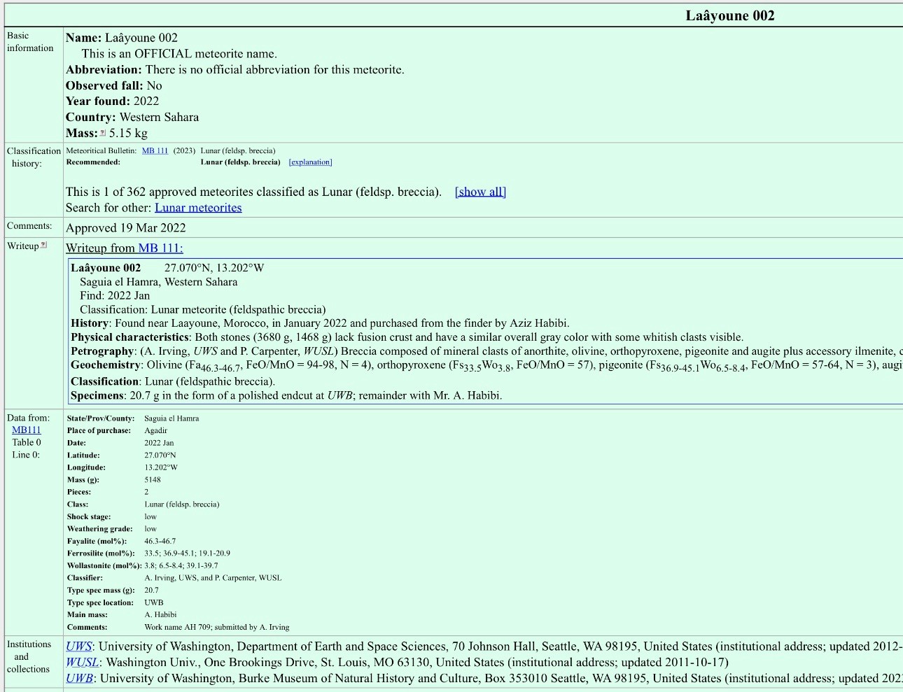 0.091g Laâyoune 002 Lunar Feldspathic Breccia Meteorite Fragment Display w/COA