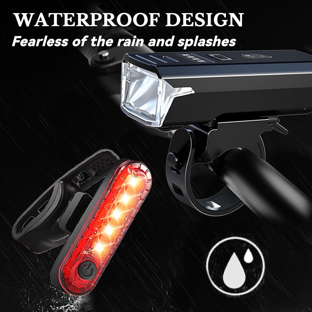 9000LM Super Bright LED Bike Light USB Rechargeable Bicycle Front Rear Headlight