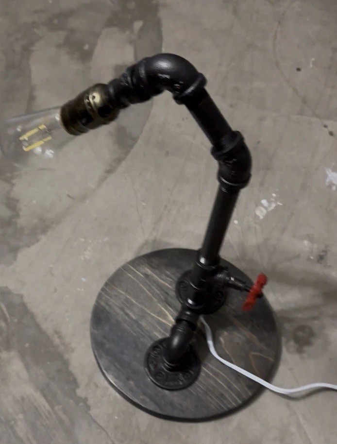 Steampunk Table Lamp Black Industrial Pipe