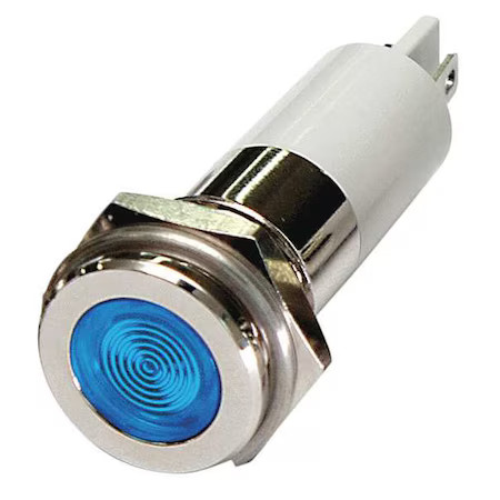 Flat Indicator Light, Blue, 12Vdc,  24M130