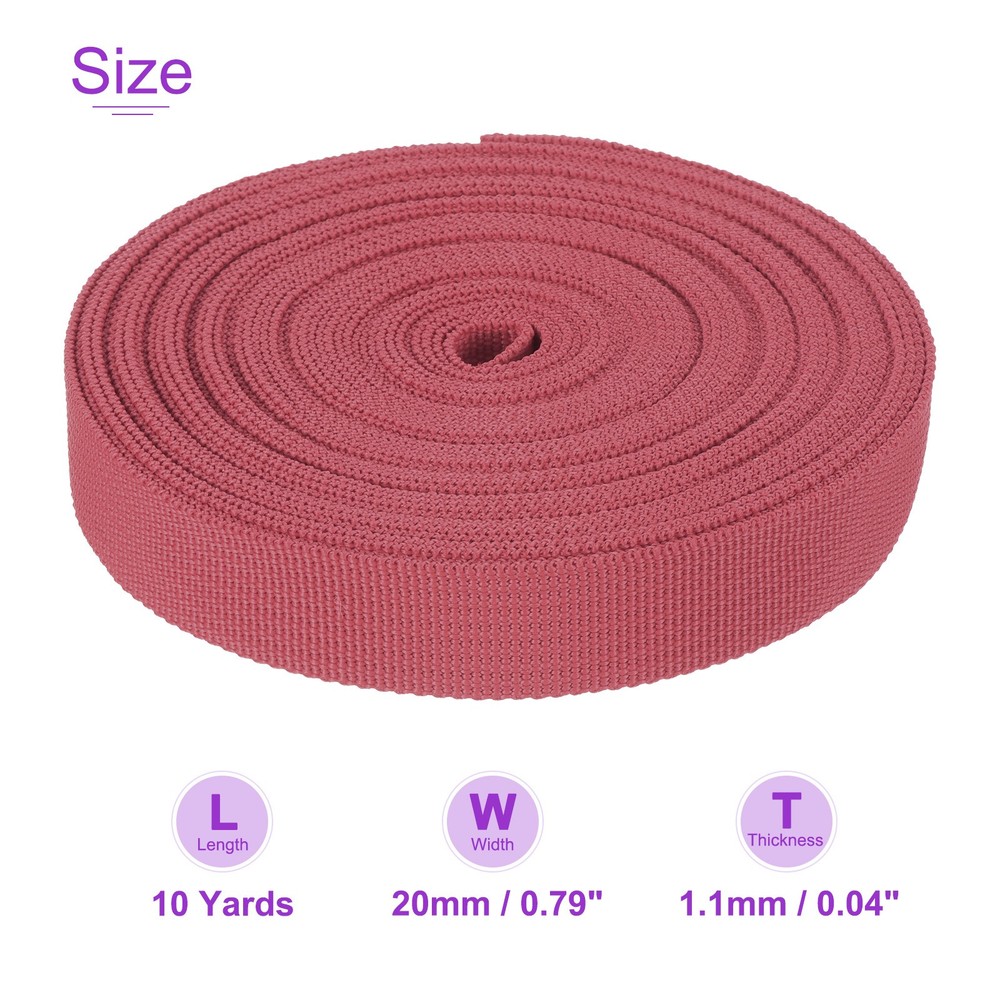10Yard x 3/4" Width Nylon Webbing Strap Poly Webbing Strapping Watermelon Red