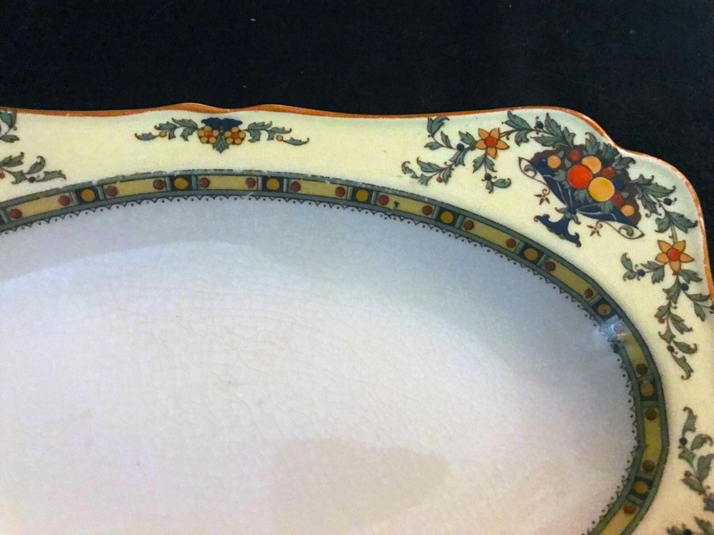 CROWN DUCAL A1476 RECTANGULAR RELISH TRAY C1920s-30s FRUIT PATTERN ENGLAND EXCON