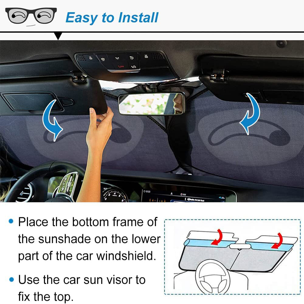 Foldable Car Windshield Sun Shade Visor Auto Front Window UV Block Shield Cover