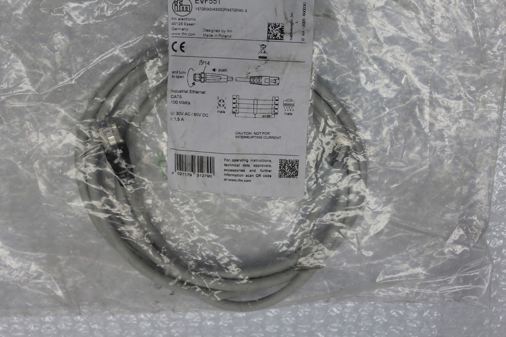 IFM EFECTOR EVF551 CORDSET NSMP