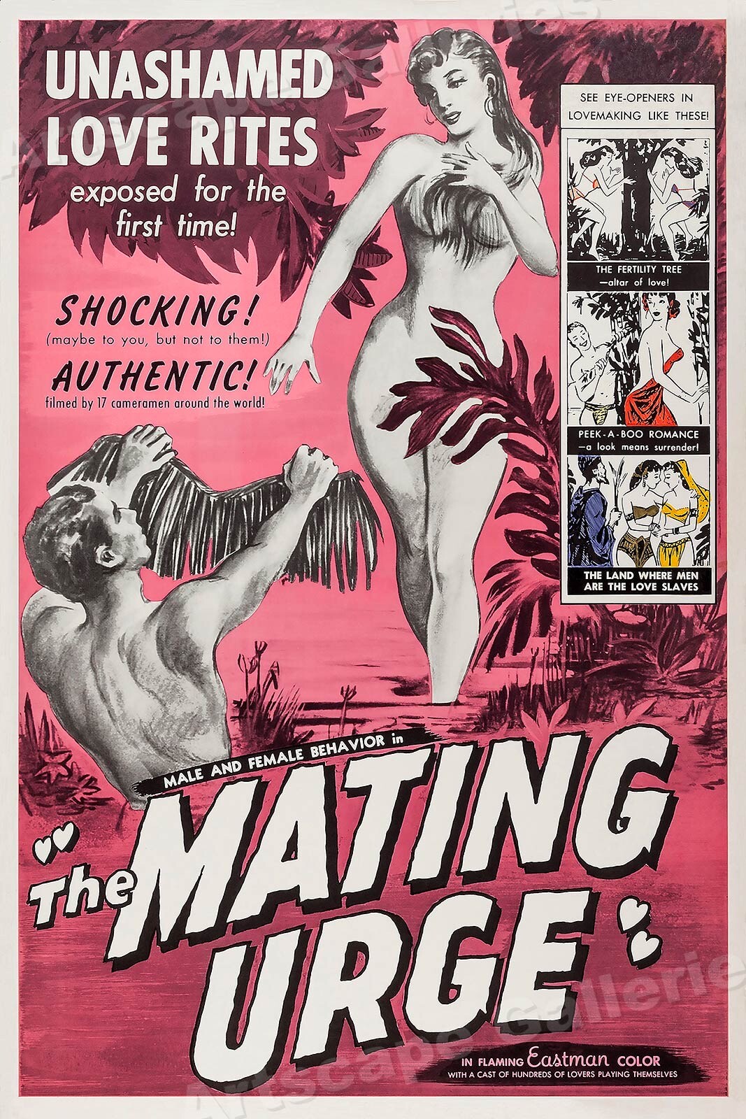 1950s Movie Poster "The Mating Urge" Adult Vintage Style Movie - 16x24