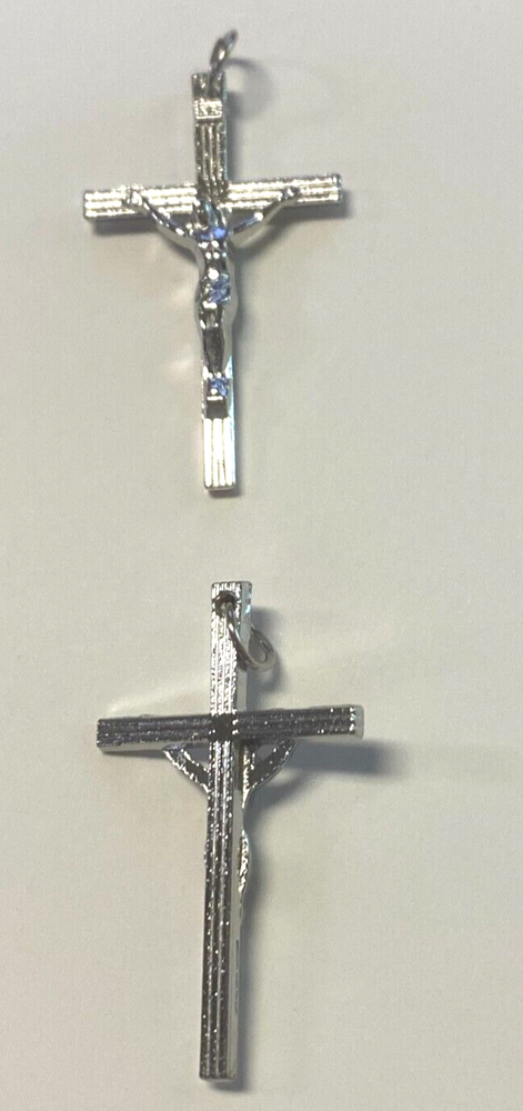 Silver Plated 1.75" Crucifix Pendant, New #10