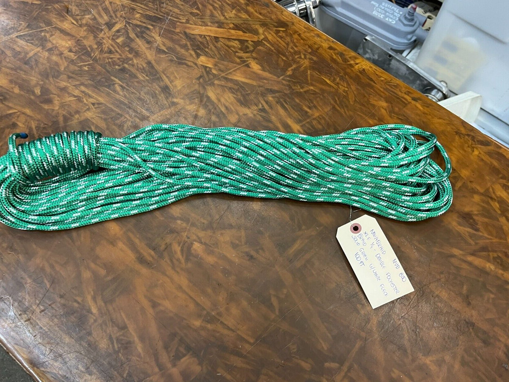 Nova Braid XLE 1/4" Double Polyester Braid Solid Green w/ White Fleck, 100 Ft