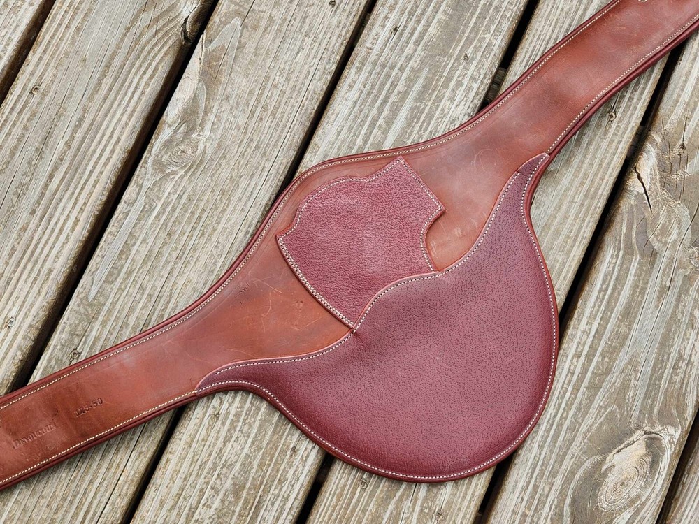 Devoucoux Medium Brown Padded Belly Guard Stud Jump Girth -Size Choice: 50", 52"