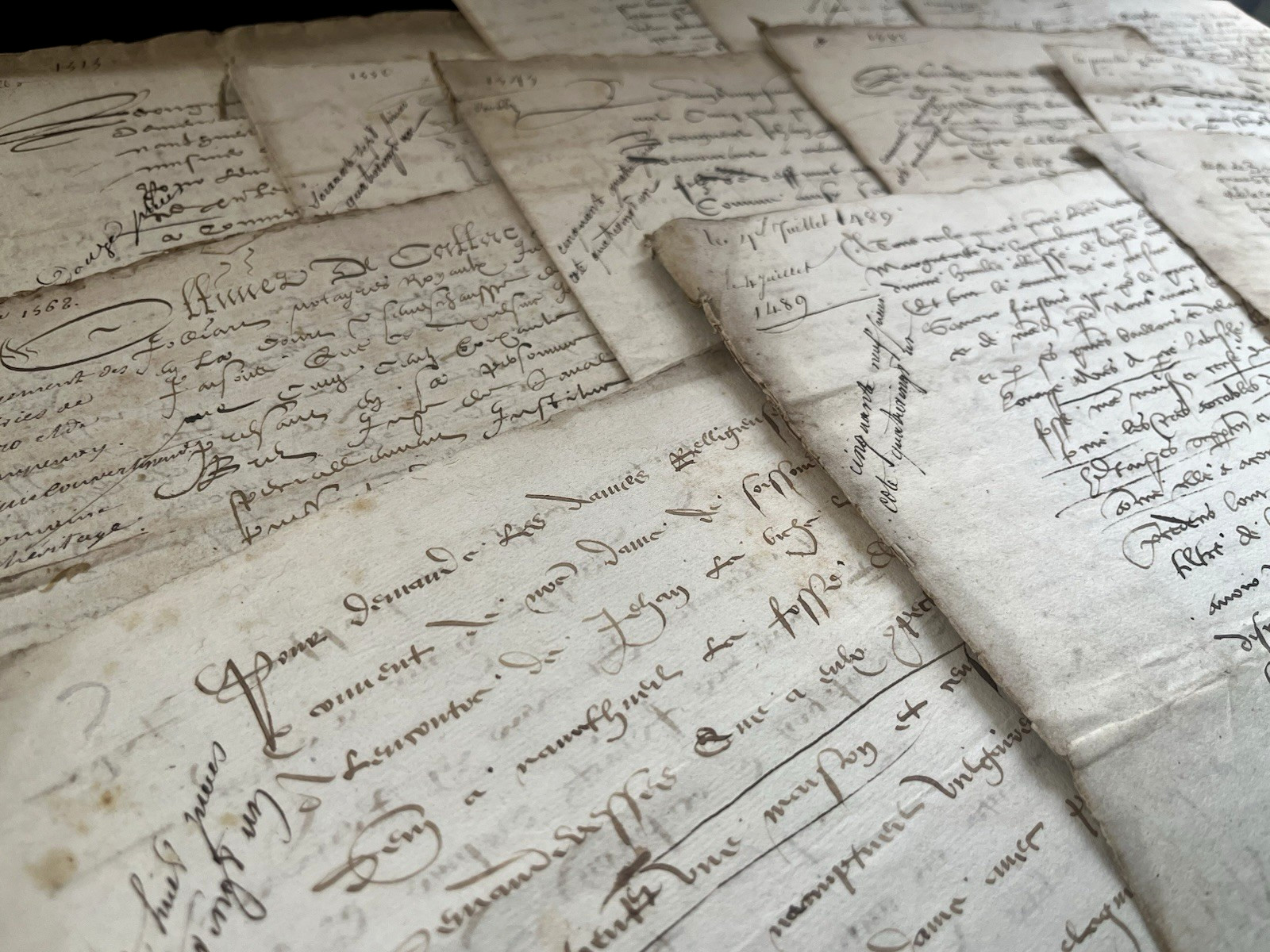 AUTHENTIC RENAISSANCE ERA WATERMARKED PAPER MANUSCRIPT from 1500s