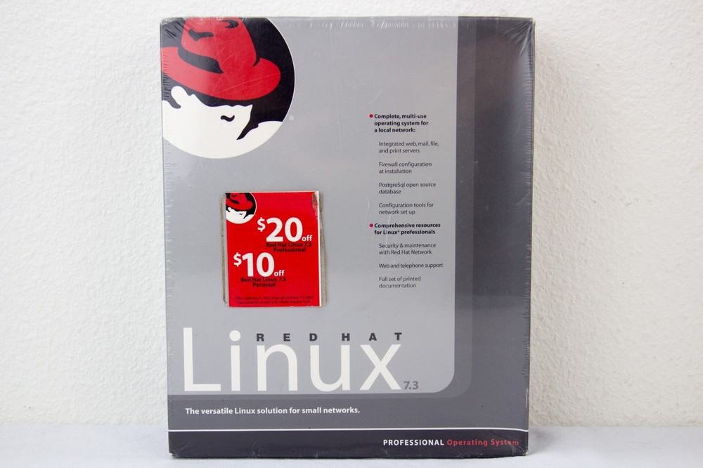 RED HAT Linux 7.3 Professional Operating System OS Brand New SEALED
