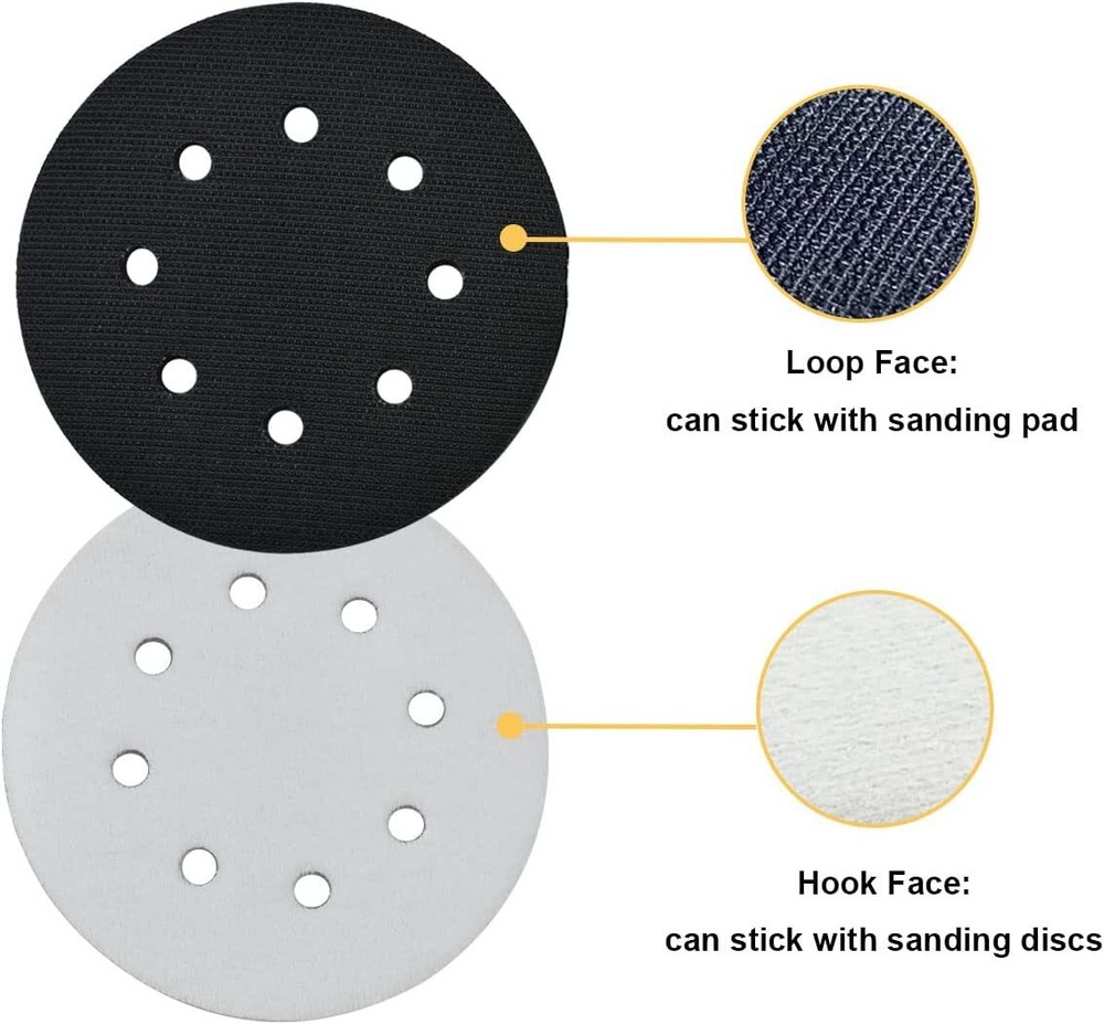 2Pcs 5 Inch 8Hole Soft Interface Pad Hook Loop Sponge Cushion Buffer Backing Pad