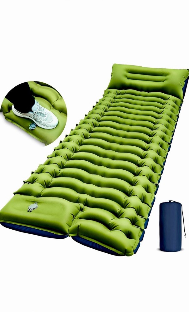 FUN PAC Camping Sleeping Pad Extra Thick Self-Inflating Inflatable Mat with