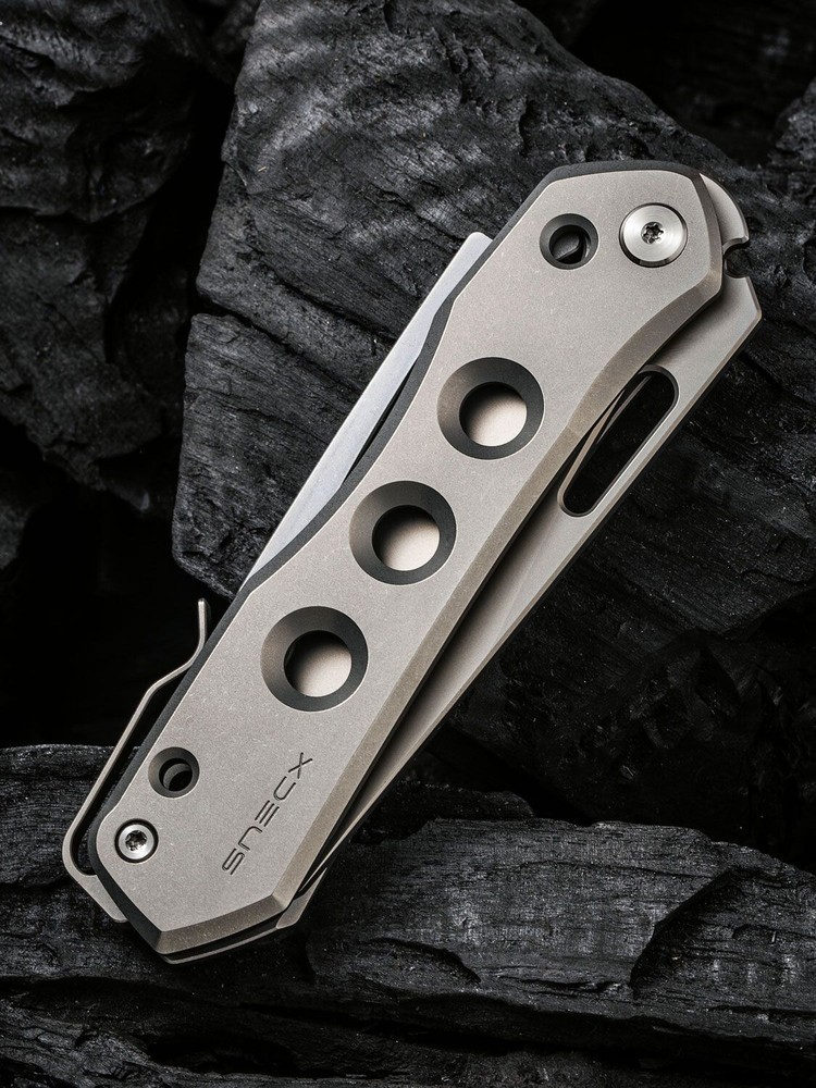 WE Vision R Superlock 20CV Bead Blasted Reverse Tanto Blade Gray Titanium